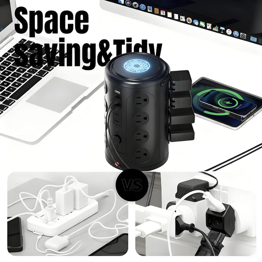 21-in-1 Power Strip Tower with USB Ports, Surge Protector Tower with 16 AC Outlets, 3 USB-A, 2 USB-C Ports for Home Office, Movie Room, Bedroom