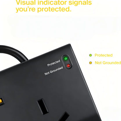 12-Outlet Surge Protector Power Strip with 3940 Joules, 8ft Extended Cable & Slim Profile for Home/Office