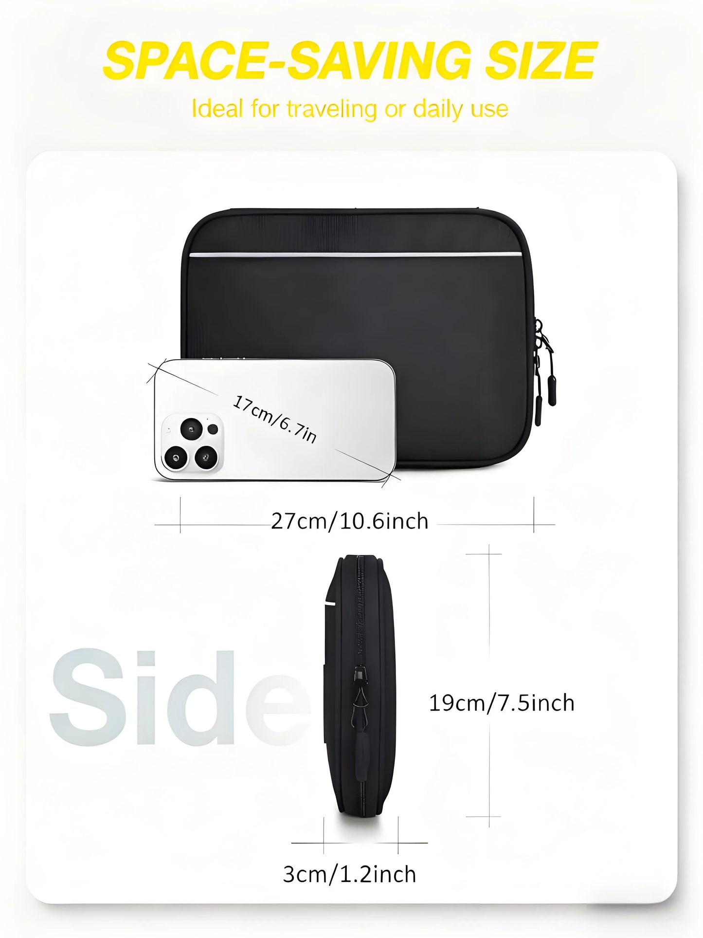 Electronics Organizer Bag, Compact Travel Cable Organizer with Multiple Compartments for Cables, Chargers, SD Cards, and Electronic Accessories