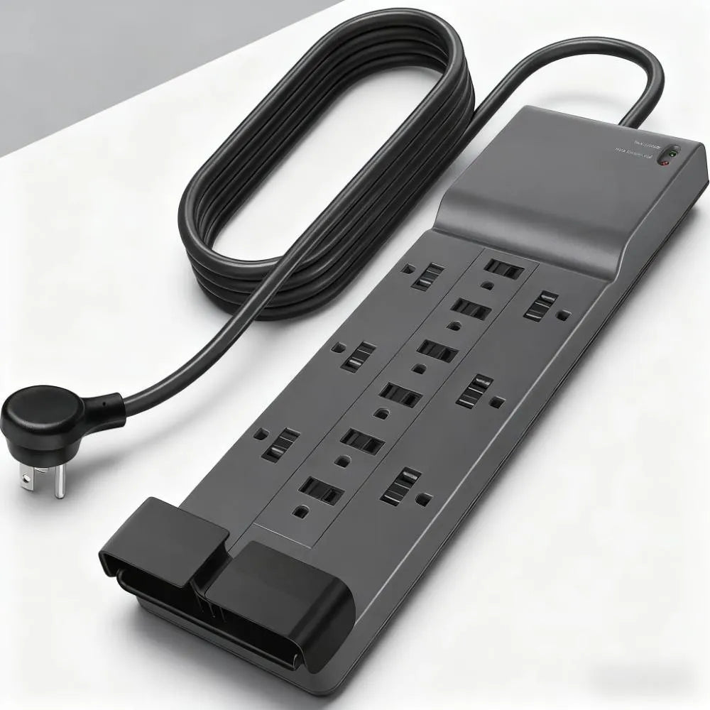 12-Outlet Surge Protector Power Strip with 3940 Joules, 8ft Extended Cable & Slim Profile for Home/Office