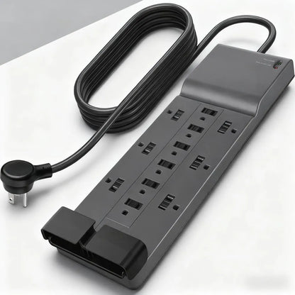 12-Outlet Surge Protector Power Strip with 3940 Joules, 8ft Extended Cable & Slim Profile for Home/Office