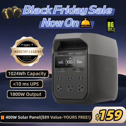 Black Friday Sale Now On: High Capacity + Solar Charging = Continuous Power, Anytime, Anywhere (Was $540!)