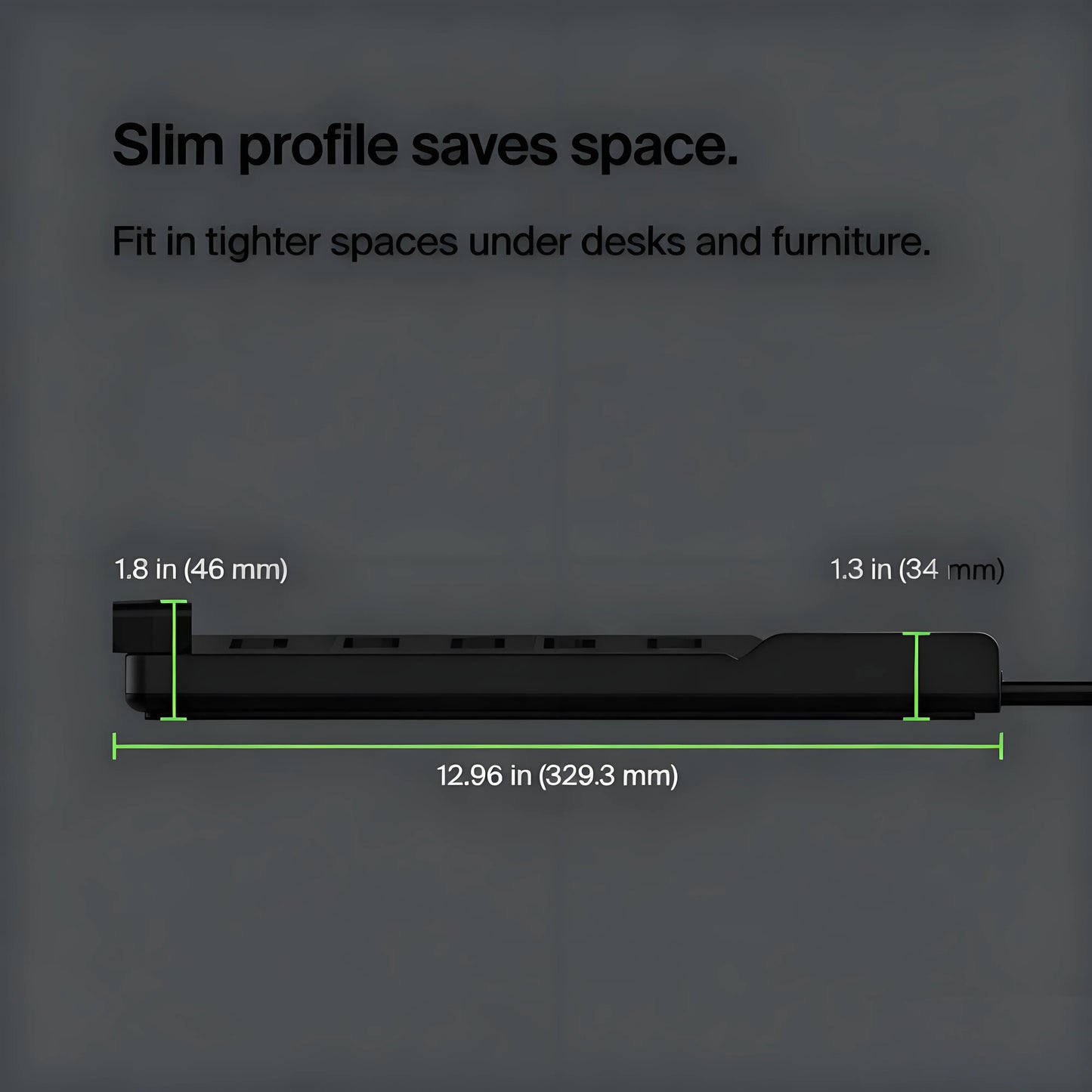 12-Outlet Surge Protector Power Strip with 3940 Joules, 8ft Extended Cable & Slim Profile for Home/Office