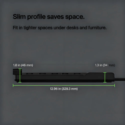 12-Outlet Surge Protector Power Strip with 3940 Joules, 8ft Extended Cable & Slim Profile for Home/Office