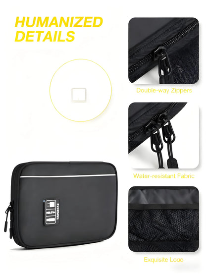 Electronics Organizer Bag, Compact Travel Cable Organizer with Multiple Compartments for Cables, Chargers, SD Cards, and Electronic Accessories