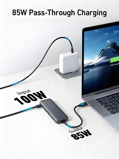 5-in-1 USB-C Hub with 4K HDMI, 85W Power Delivery, USB 3.0 Ports for Laptop & Devices