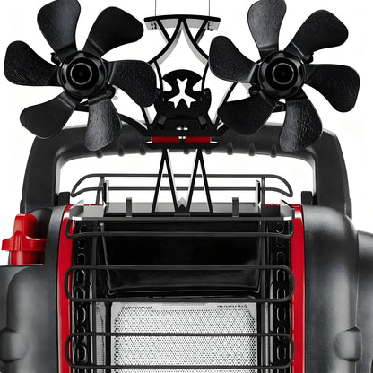 Dual-Blade Heat-Powered Stove Fan, Ultra-Quiet 12-Blade Fireplace Fan with Overheat Protection for Portable Heaters & Wood Stoves