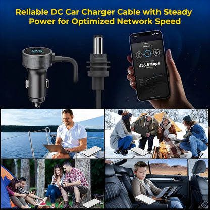 35W USB-C & 30W USB-A Car Charger with DC Power Cable for Starlink Mini, Waterproof & Durable Vehicle Charging Adapter
