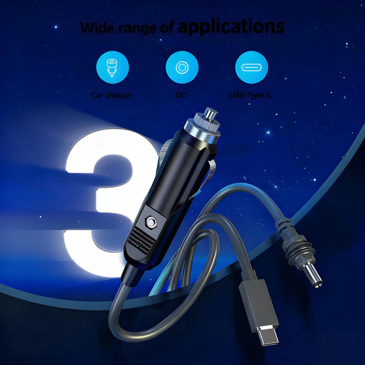 3-in-1 DC Power Cable for Starlink Mini, USB-C/DC/Car Charger Adapter with 100W+ USB PD Support