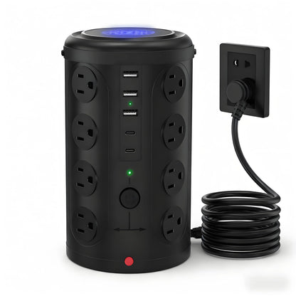 21-in-1 Power Strip Tower with USB Ports, Surge Protector Tower with 16 AC Outlets, 3 USB-A, 2 USB-C Ports for Home Office, Movie Room, Bedroom