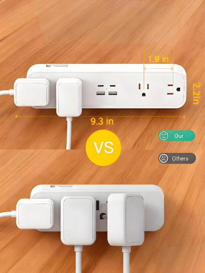30W PD USB-C Power Strip with Desk Clamp, Flat Plug Surge Protector for Home & Office