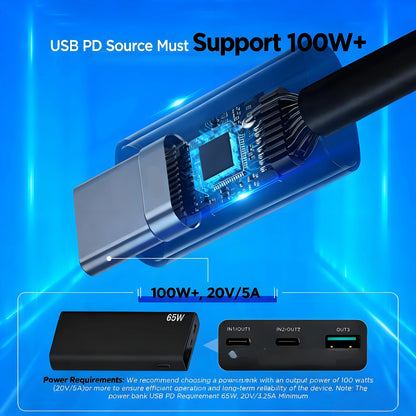 3-in-1 DC Power Cable for Starlink Mini, USB-C/DC/Car Charger Adapter with 100W+ USB PD Support